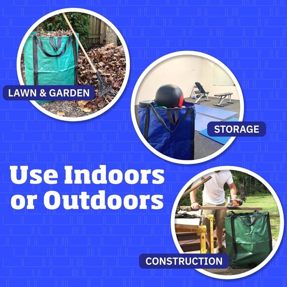 Heavy Duty Home and Yard Bags 48-Gallon Reusable Self-Standing Lawn and Leaf Bag - Picture 4 of 7